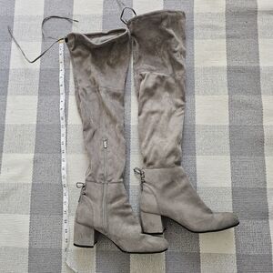 Circus by Sam Edelman Faux Suede Taupy Grey Knee Boot Size 9